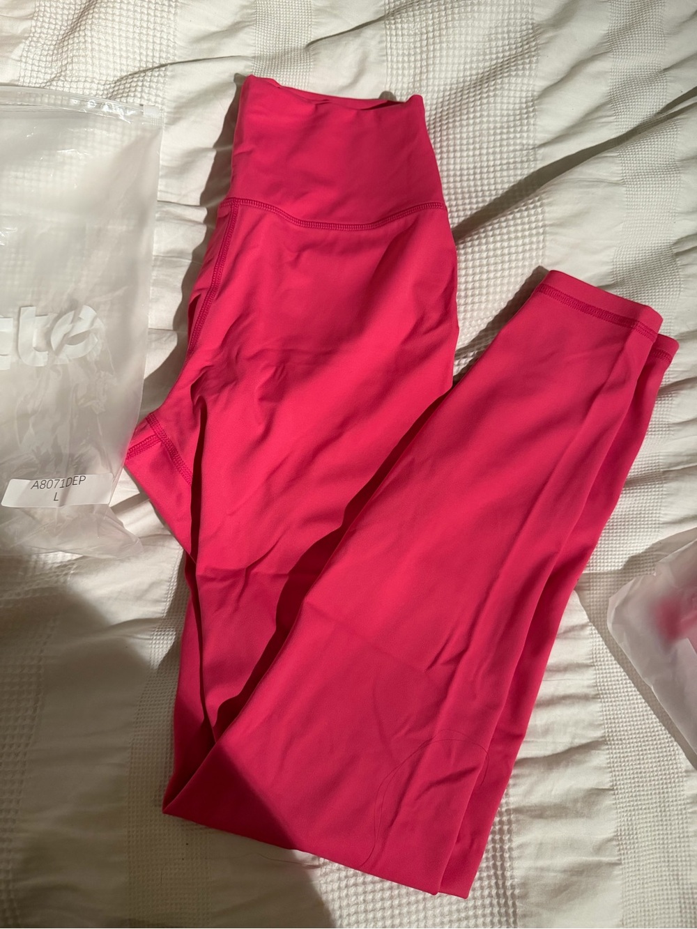 Matte Bright Hot Pink Active Leggings